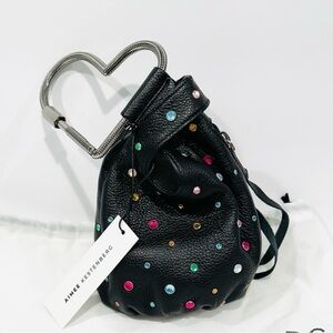 Aimee Kestenberg Black Mini Bag with Colorful Studs